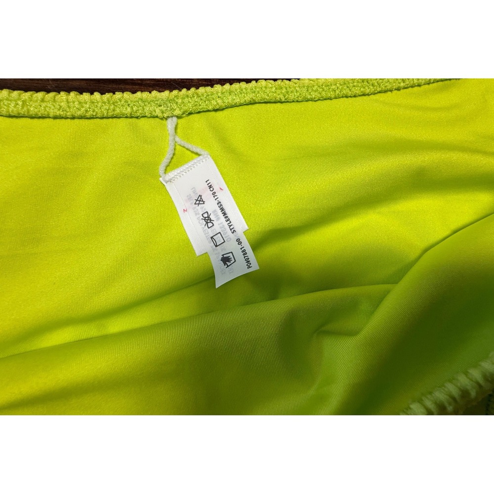 Show Me Your Mumu Bikini Bottoms Women XXL Neon Lime Smocked Crinkle Festival - Picture 3 of 7